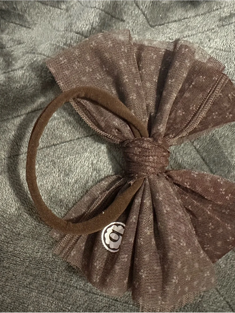 Baby bling Brown floral tulle fab skinny